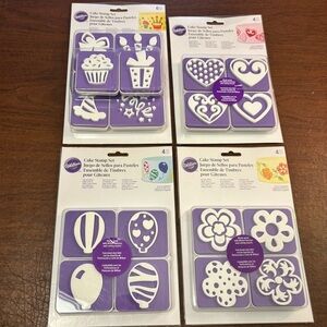 Lot of 4 Wilton Cake Stamp Sets New NWT